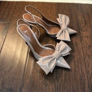 Zara Nude Bow Heels